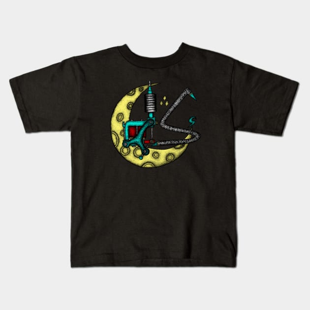 Coil Machine Tattoo and Moon Kids T-Shirt by luthfiandrian